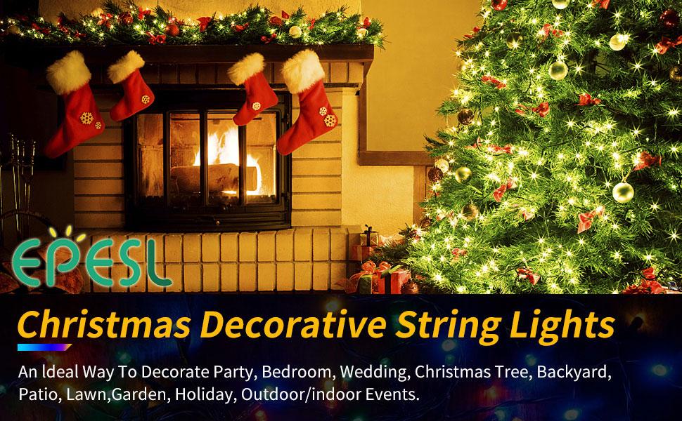 Гірлянда світлодіодна Herbst - 35 метрів, 320 LED, на Хелловін, розширювана, з пам'яттю, 8 режимів, для дому та саду, водонепроникна, для вечірок, дерев, саду, весілля (тепле біле світло)