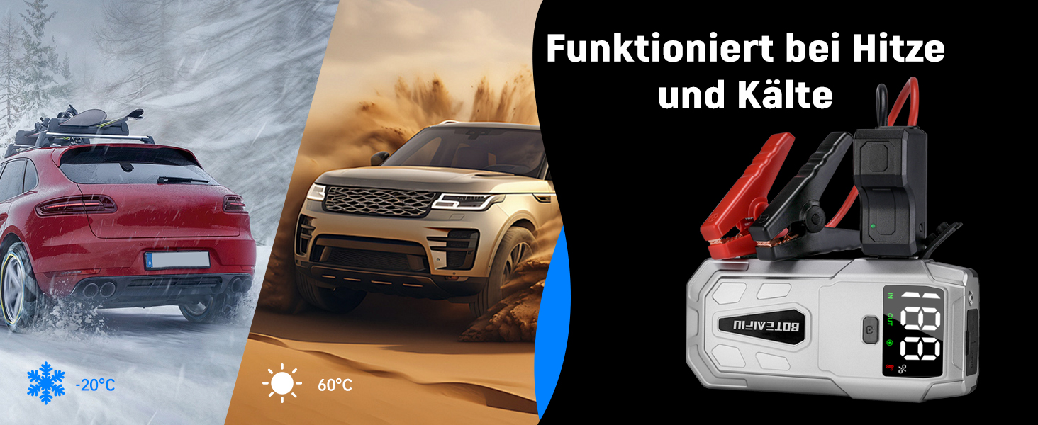 Портативний пусковий пристрій Auto-Starthilfe: Powerbank 5000A для автомобілів до 9.5л бензину або 8.0л дизеля