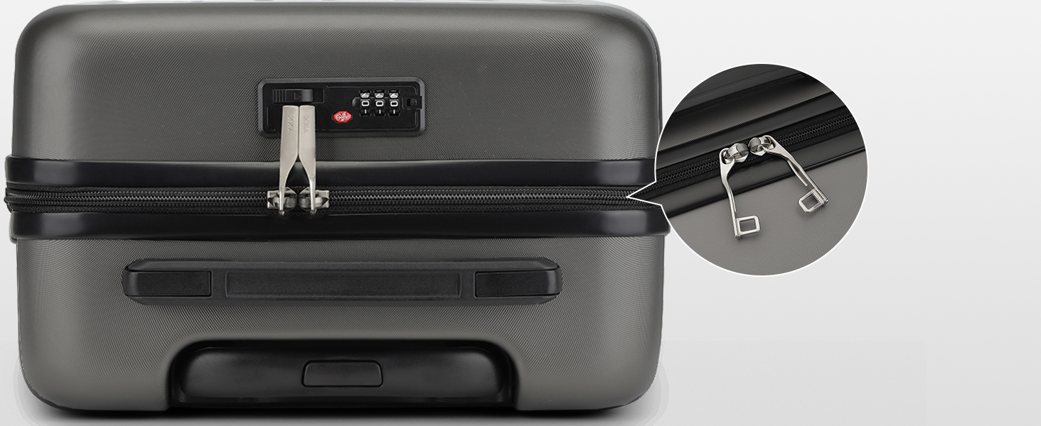 Чохол-валіза KONO, 55 см, сірий, 20 дюймів, валіза на коліщатках, ручна поклажа