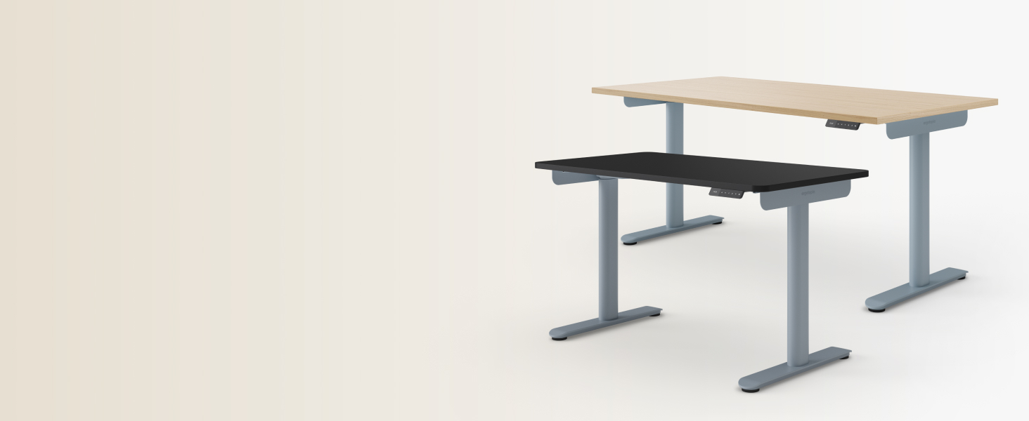 Ерготопія Десктопія Вone – Регульований стіл, електричний, з подвійним мотором, TÜV-сертифікований, 7 років гарантії, пастельно-блакитний