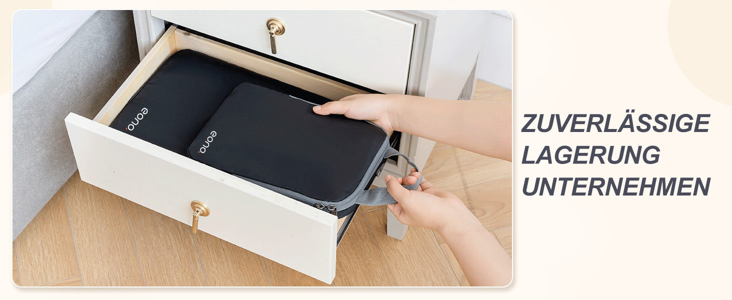 Набір компресійних органайзерів для одягу в дорогу Eono by Amazon, 4 шт, темно-синій — пакувальні куби для валізи та рюкзака