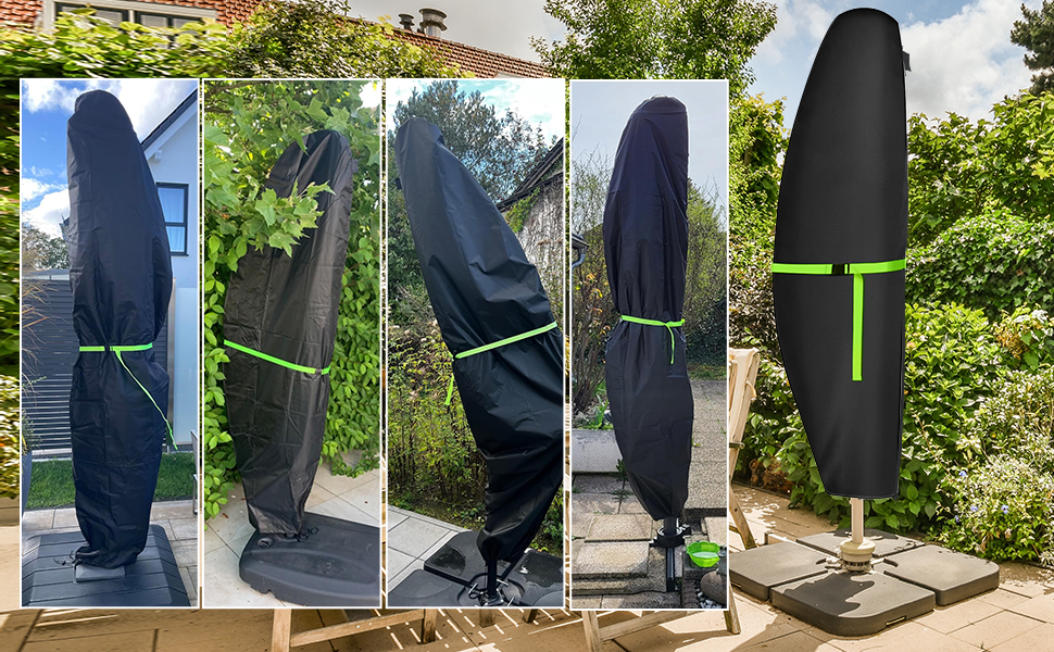 Чохол для парасольки GEMITTO, водонепроникний, 280x30x81/46 см, для парасольки 2-4 м, 420D, захист від вітру та сонця