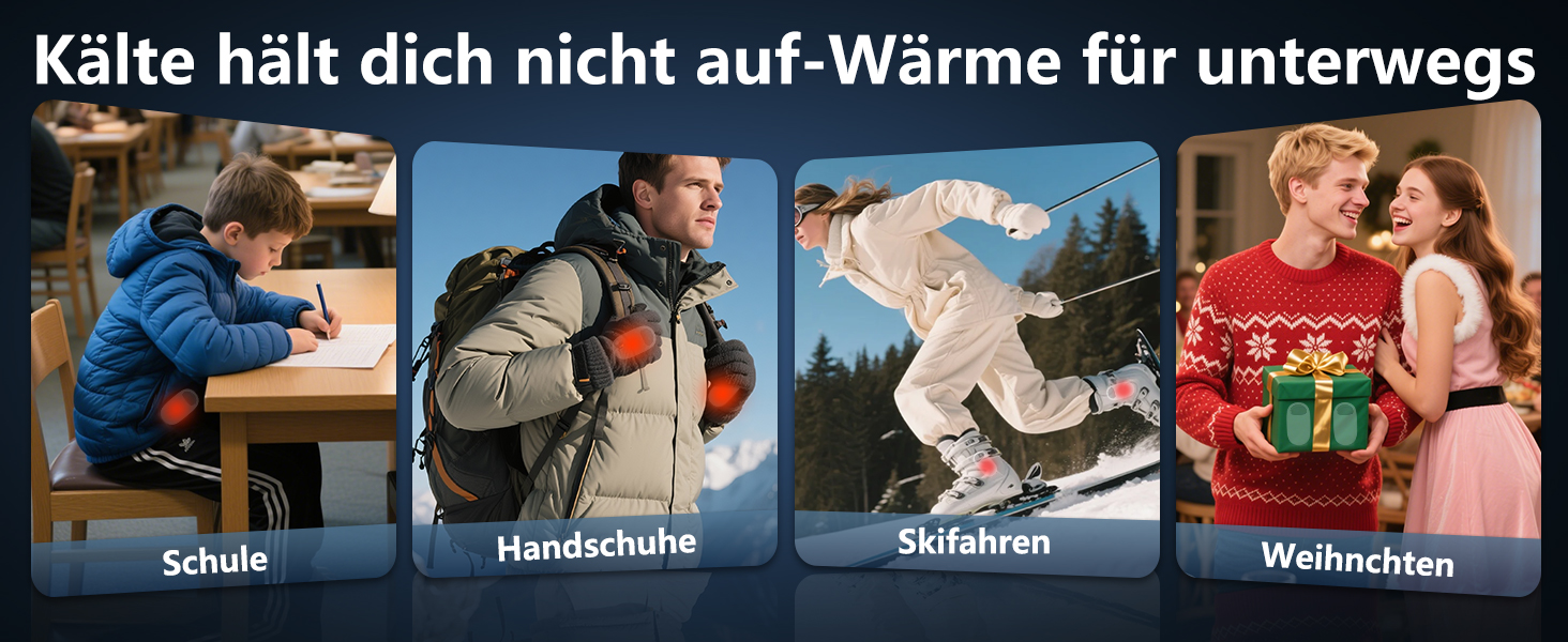 Електричні грілки для рук DDKJ - 2 шт. з LED-дисплеєм та 3 рівнями нагріву. Магнітні, багаторазові, для дітей, чоловіків, жінок. Білий великий екран.