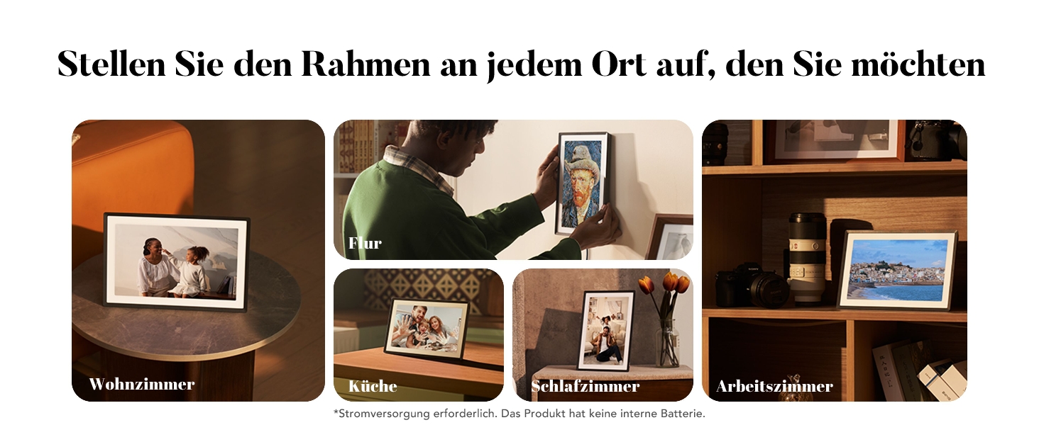 Цифрова фоторамка Lexar 10.1 дюйма IPS Touch Screen, Wi-Fi, 32 ГБ, підтримка Frameo, антибліковий екран, чорна