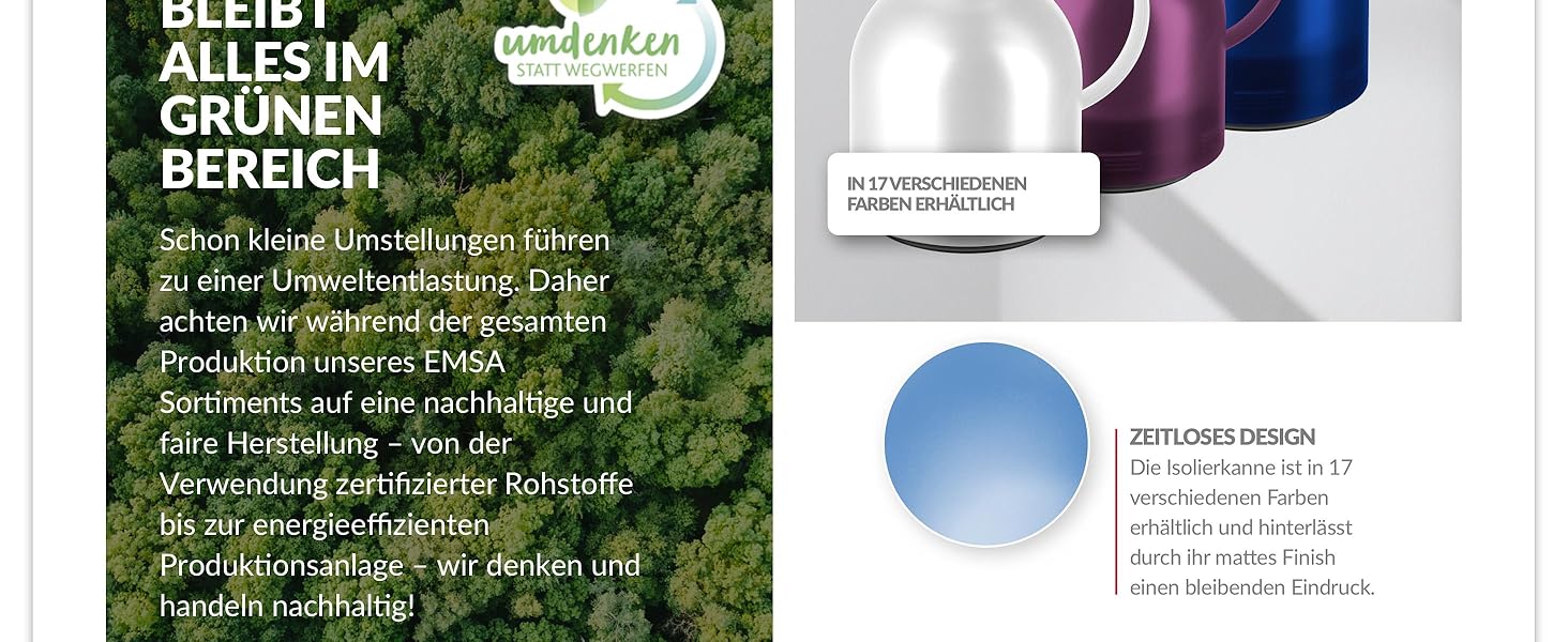 Термос Emsa Samba 1 л з Quick Press, білий, з ізоляцією, 12 год гарячий, 24 год холодний