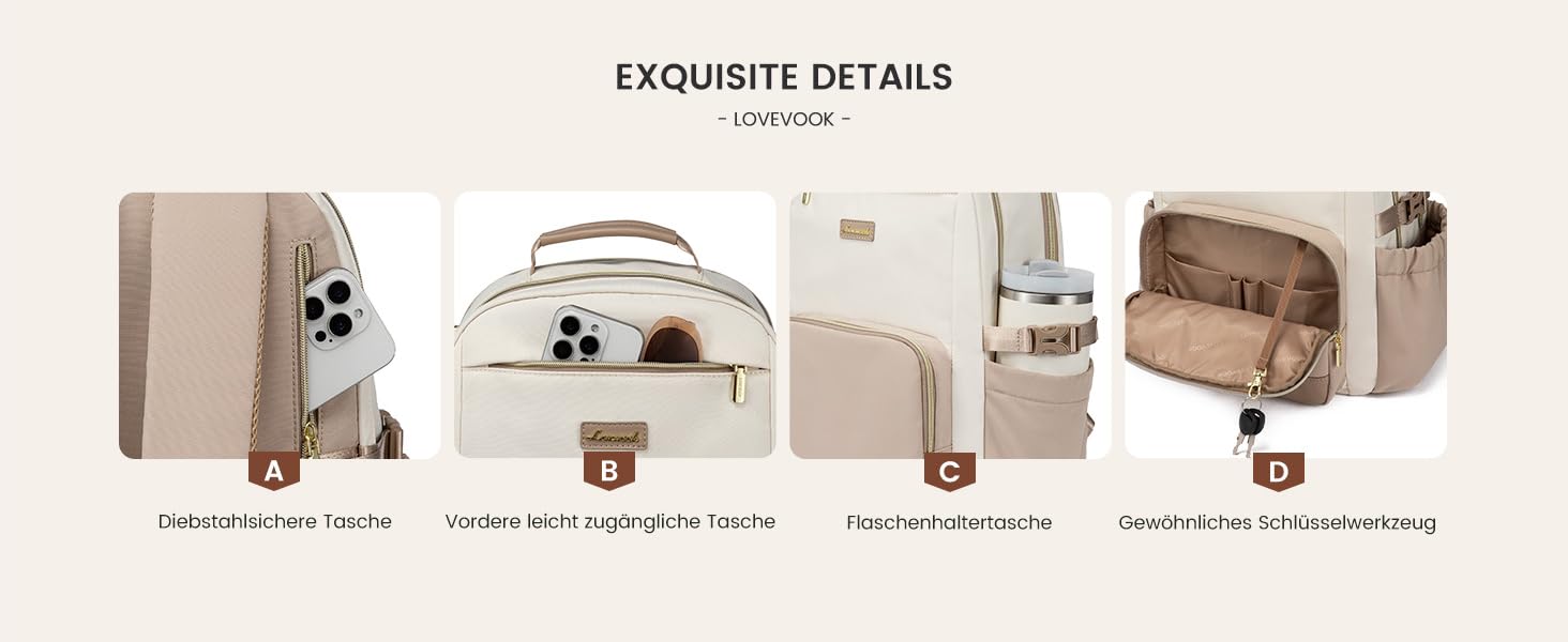 LOVEVOOK Рюкзак для жінок, 15.6