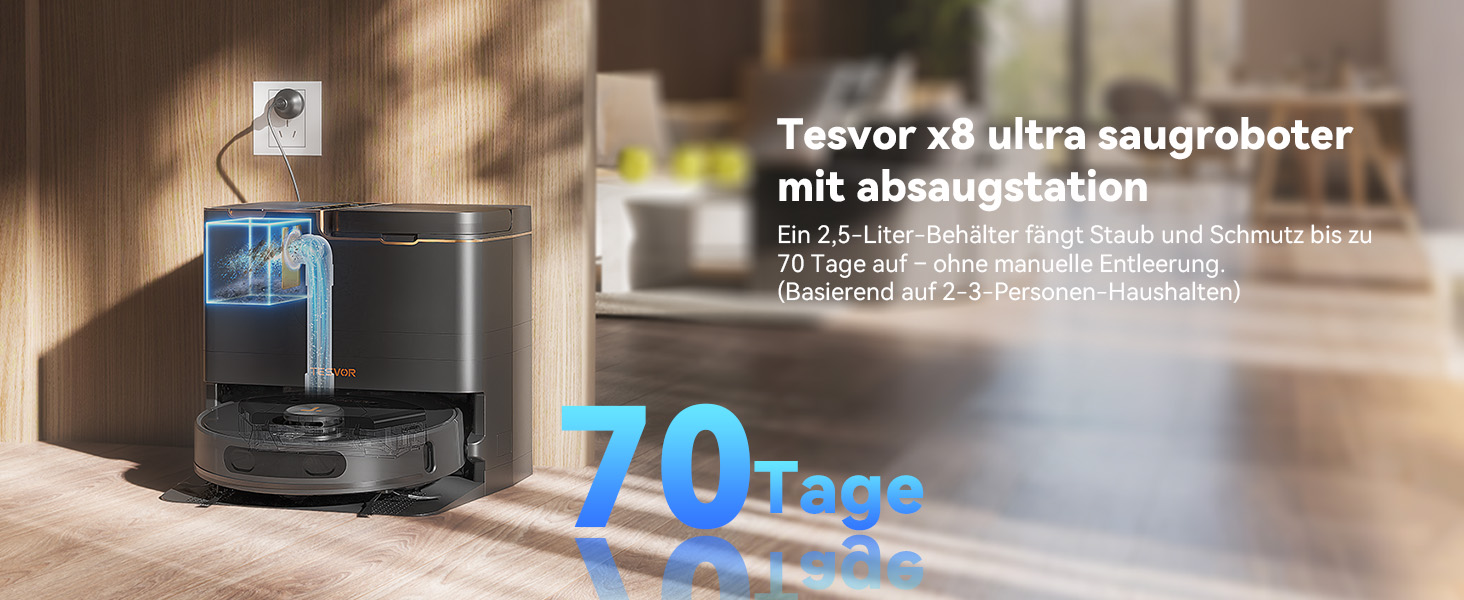 Робот-пилосос Tesvor S8 Pro з функцією миття - 8000Pa, 3в1, LiDAR-навігація, 240 хв роботи, керування через додаток/Alexa, для шерсті тварин, килимів та твердих підлог