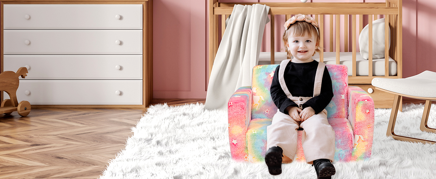 Дитяче розкладне диван-крісло BEJOY 2 в 1, Sherpa, з єдинорогами, для дитячої кімнати, подарунок на день народження, для дівчаток та хлопчиків