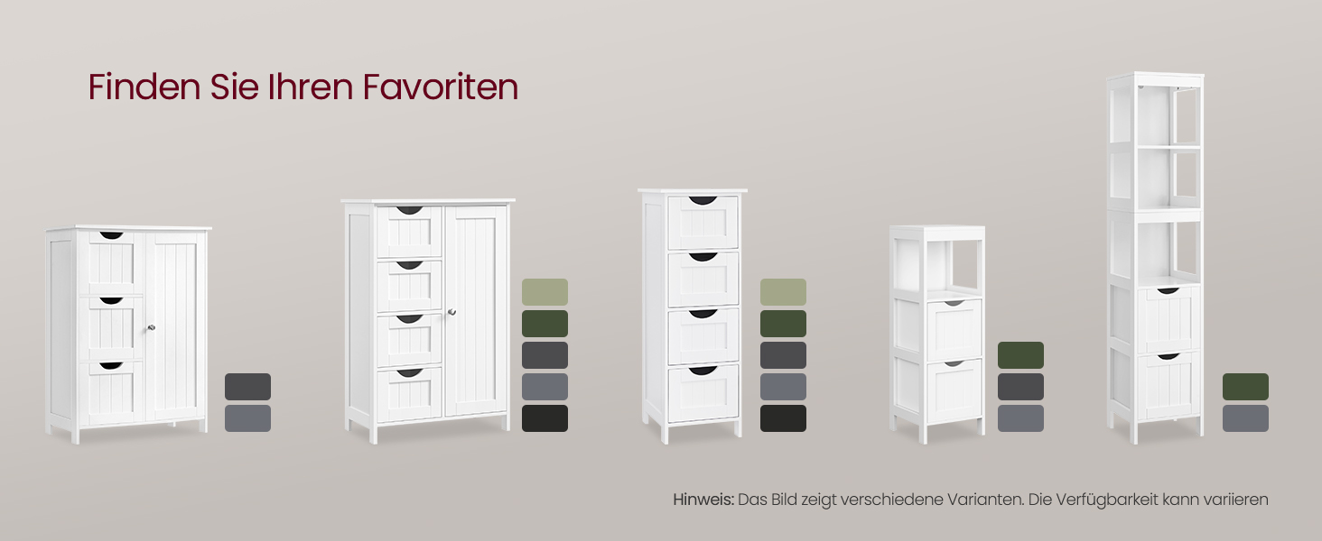 Шафка для ванної кімнати VASAGLE з 4 висувними ящиками, 30 x 30 x 82 см, білий колір, для ванної, вітальні, кухні, їдальні, сучасний дизайн