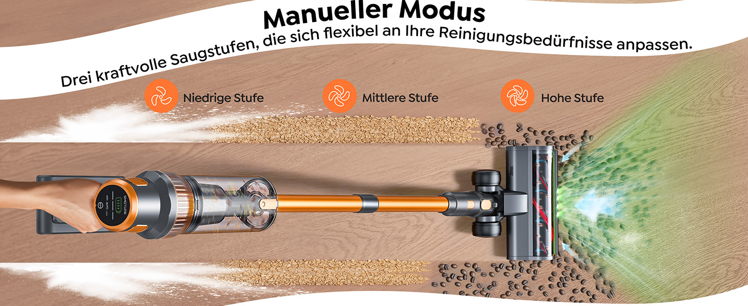 SMOTURE VAC04 Бездротовий акумуляторний пилосос, 50 000 Па потужність всмоктування, 65 хвилин роботи, самостійна підставка, гнучкий шланг, антизаплутувальна щітка, док-станція для зарядки, видалення шерсті тварин, килимів та твердих поверхонь