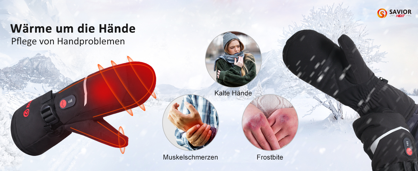 Обогревні рукавиці SAVIOR HEAT для чоловіків та жінок, акумуляторні, для катання на лижах, сноуборді, мотоциклі, туризмі (XXL, чорний)