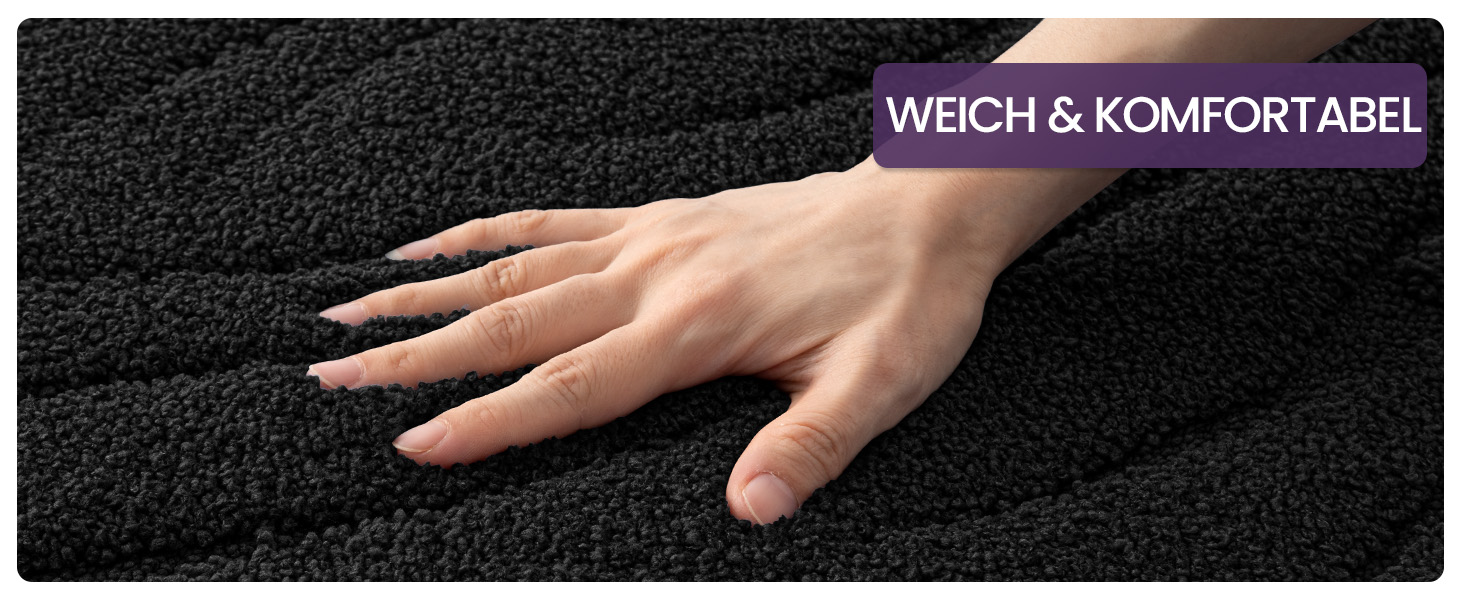 Килимок для ванної кімнати DEXI, чорний, 61 x 92 см, машинне прання, антиковзаюча поверхня