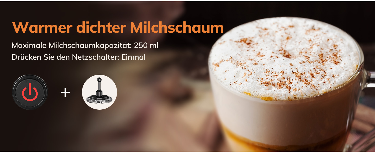 Електричний піноутворювач для молока Morpilot 4-в-1, 550W, 600мл, чорний