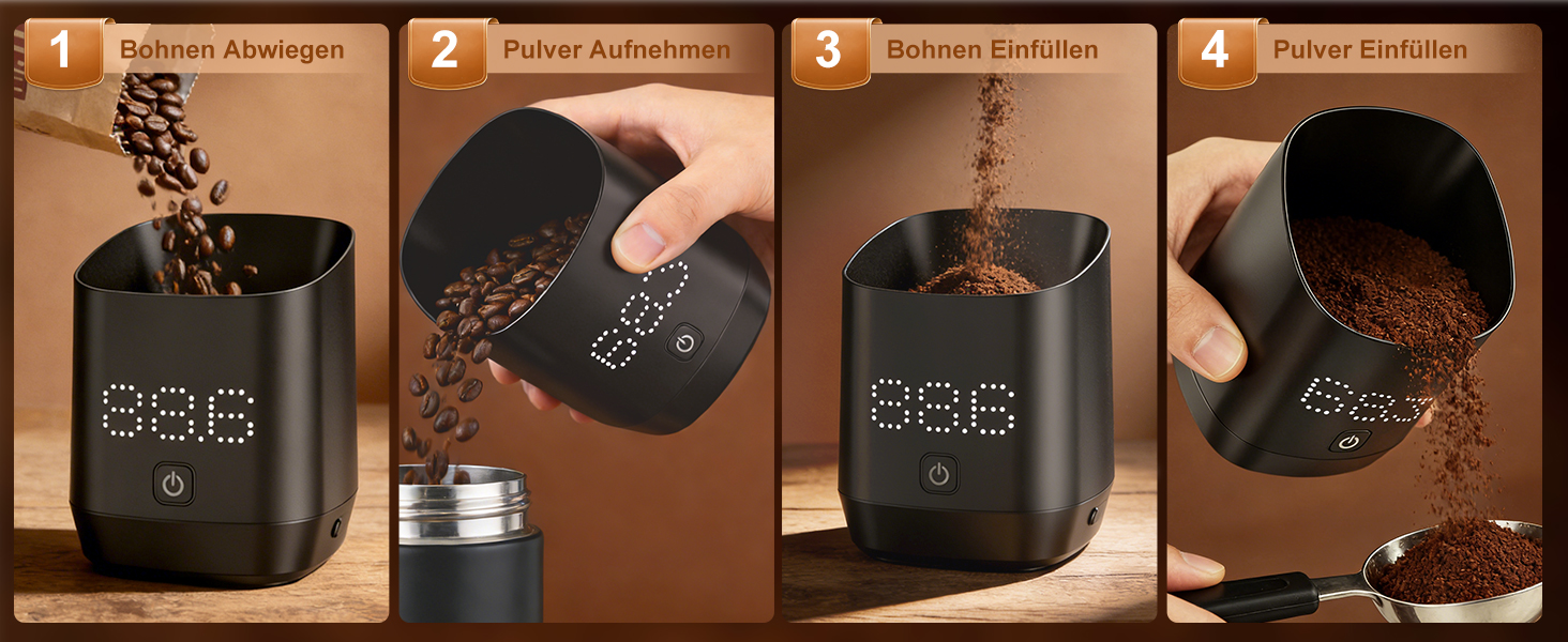 Ваги для кави цифровi Kaffee Waage для еспресо та пуровер, з таймером, аксесуар для бариста, мінімалістичний дизайн (чорні)