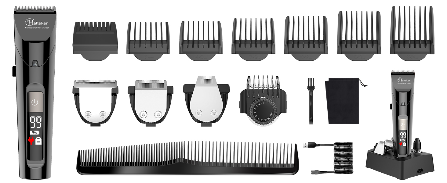 Професійна машинка для стрижки волосся Hatteker 4-в-1 машинка для стрижки волосся, тример для бороди, точний тример, водонепроникний