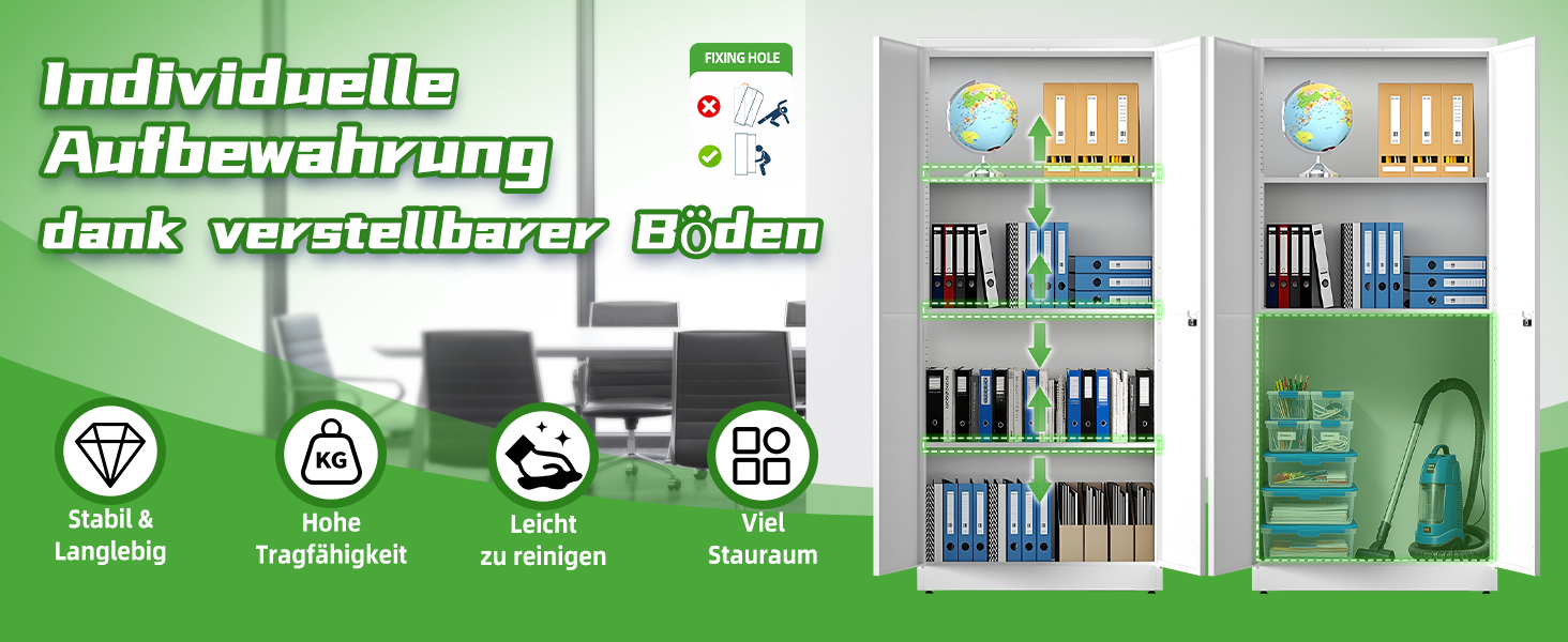 Металевий шафа-сейф для документів з полицями, 90x80x40 см, білий