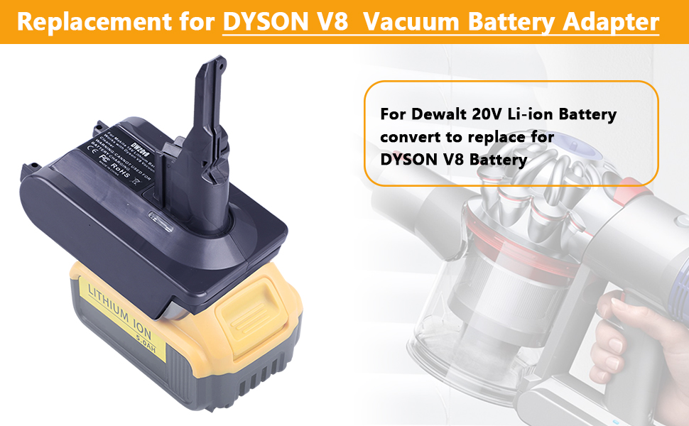 Адаптер батареї EID для Dyson V7&V8, перетворювач батареї Einhell 18 В на пилосос Dyson V7/V8