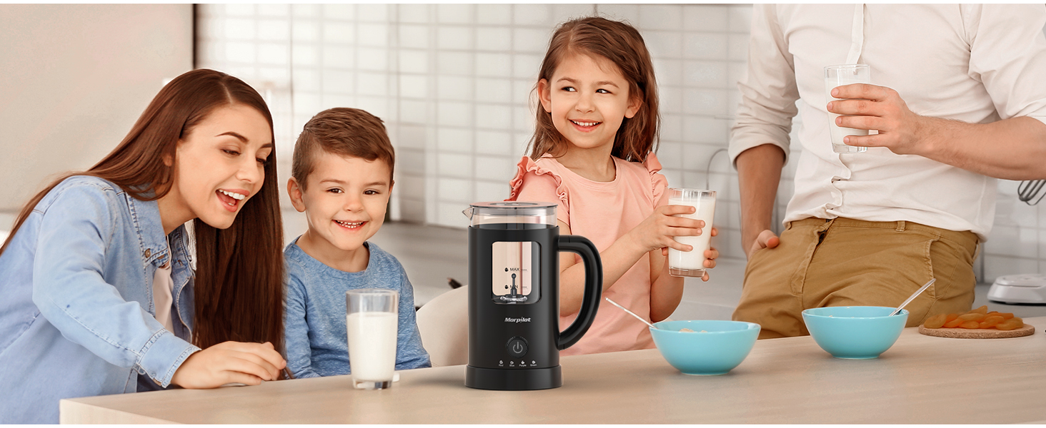 Електричний піноутворювач для молока Morpilot 4-в-1, 550W, 600мл, чорний