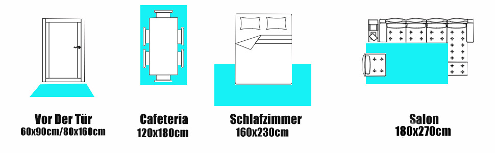 М'які волохаті килимки QUINZI, пухнасті, нековзкі, сині, 120x180см, для спальні, вітальні, дитячої кімнати