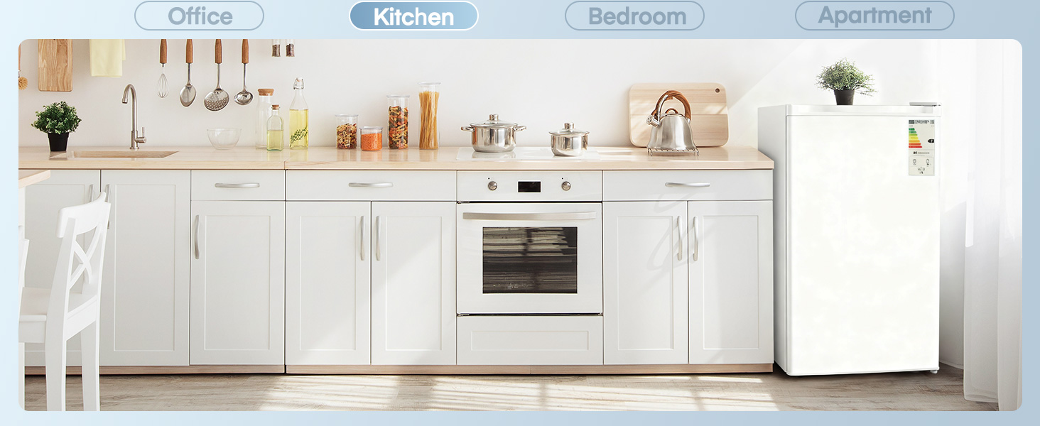 Компактний холодильник FOHERE на 90л з морозильною камерою, регулюванням температури (7 рівнів) та відділенням для овочів, білий