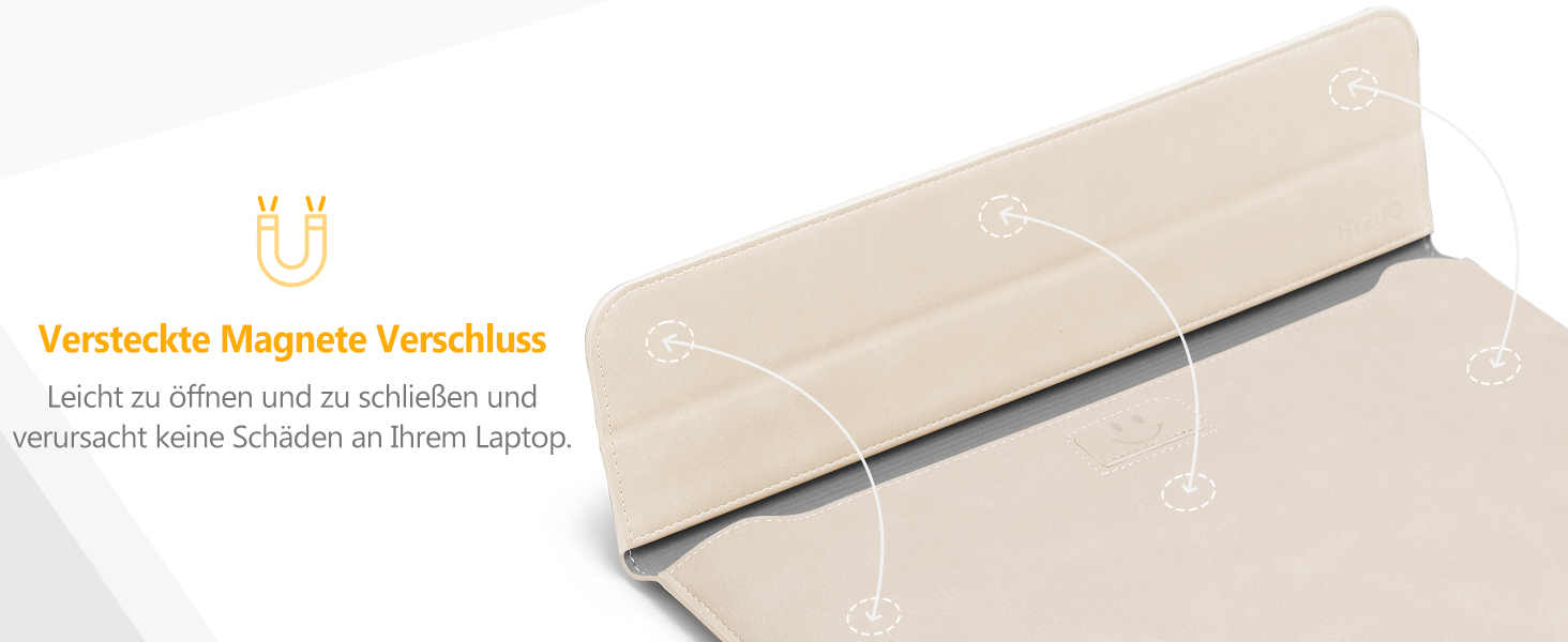 Чохол-сумка для ноутбука HYZUO 15 дюймів з підставкою для MacBook, бежевий