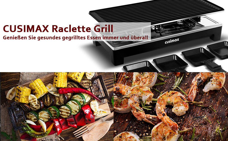 Раглеті гриль Cusimax з регульованою температурою та антипригарним покриттям для 8 осіб (1500W)
