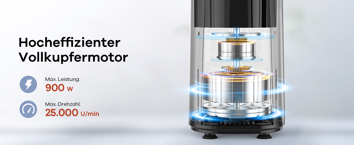 Блендер Ganiza Mini Smoothie Maker 900W з 3 стаканами (500мл x2, 700мл), електричний, сталеві ножі, BPA-free, для смузі та коктейлів