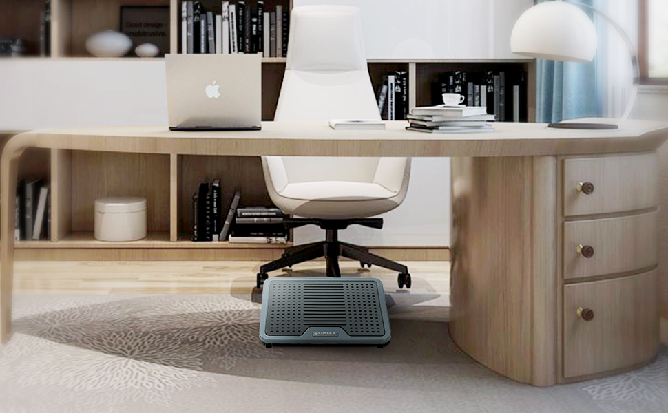 Підставка для ніг EUREKA ERGONOMIC регульована з масажною поверхнею для офісу та дому. Чорний та сірий колір