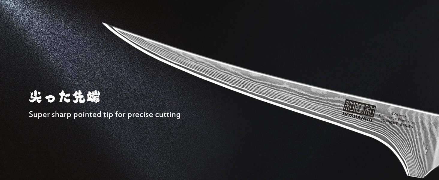 Японський ніж HOSHANHO з дамаської сталі 20 см (67 шарів), кухонний ніж для приготування їжі, гострий, з ергономічною ручкою оливкового кольору (18 см для філе)