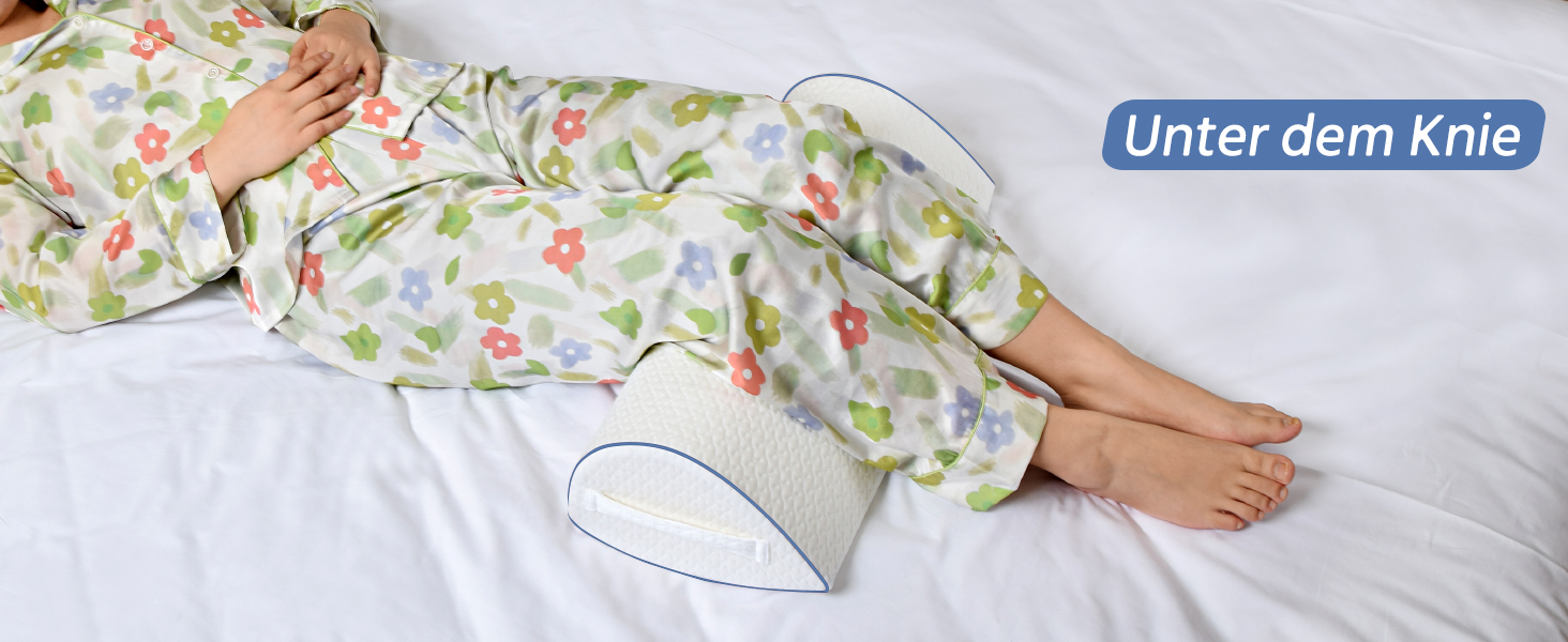 Подушка для сну на боку Pozico: ортопедична подушка для ніг з піни Memory Foam для колін, стегон та спини, знімний чохол, біла