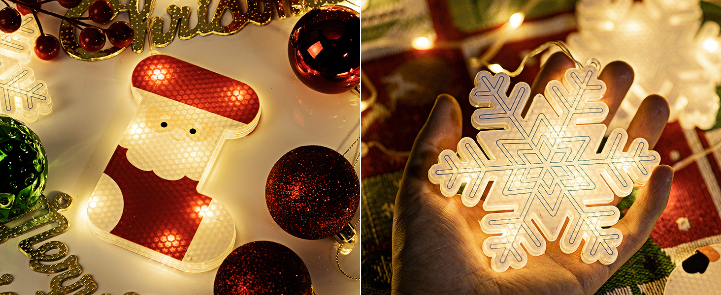 Льоново-новорічна світлодіодна штора-гірлянда Bloomwin з 3D-мотивами, 120 LED, 8 режимів, USB, тепле біле світло, для прикраси вікон та інтер'єру