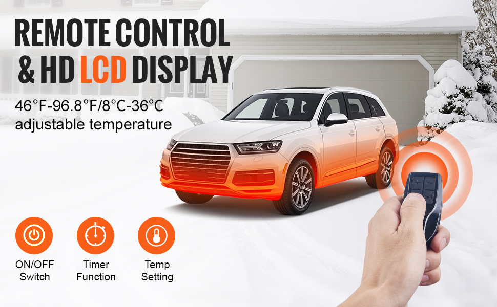 Автономний дизельний обігрівач VEVOR 8 кВт з Bluetooth, LCD-дисплеєм та пультом керування — портативна стаціонарна система опалення для кемпера, автобудинку, човна та причепа