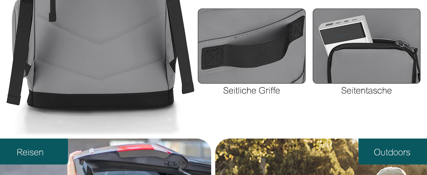 Рюкзак-холодильник 30L, водовідштовхуючий, для пікніків, пляжу, кемпінгу, відпочинку на природі (зелений/сірий)