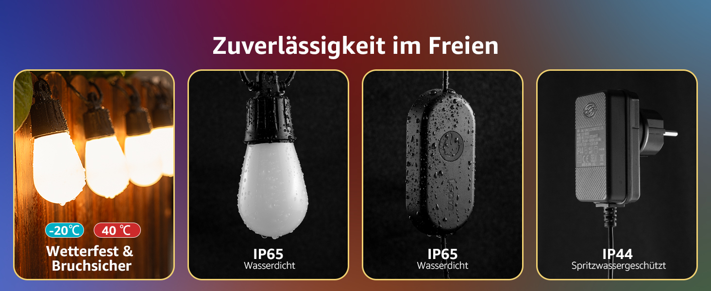 Lepro LED гірлянда для зовнішнього використання 30м, RGB+тепле біле світло, Wi-Fi, керування через додаток, сумісна з Alexa/Google, IP65, AI-дизайнер світла, 30 LED, без пульта