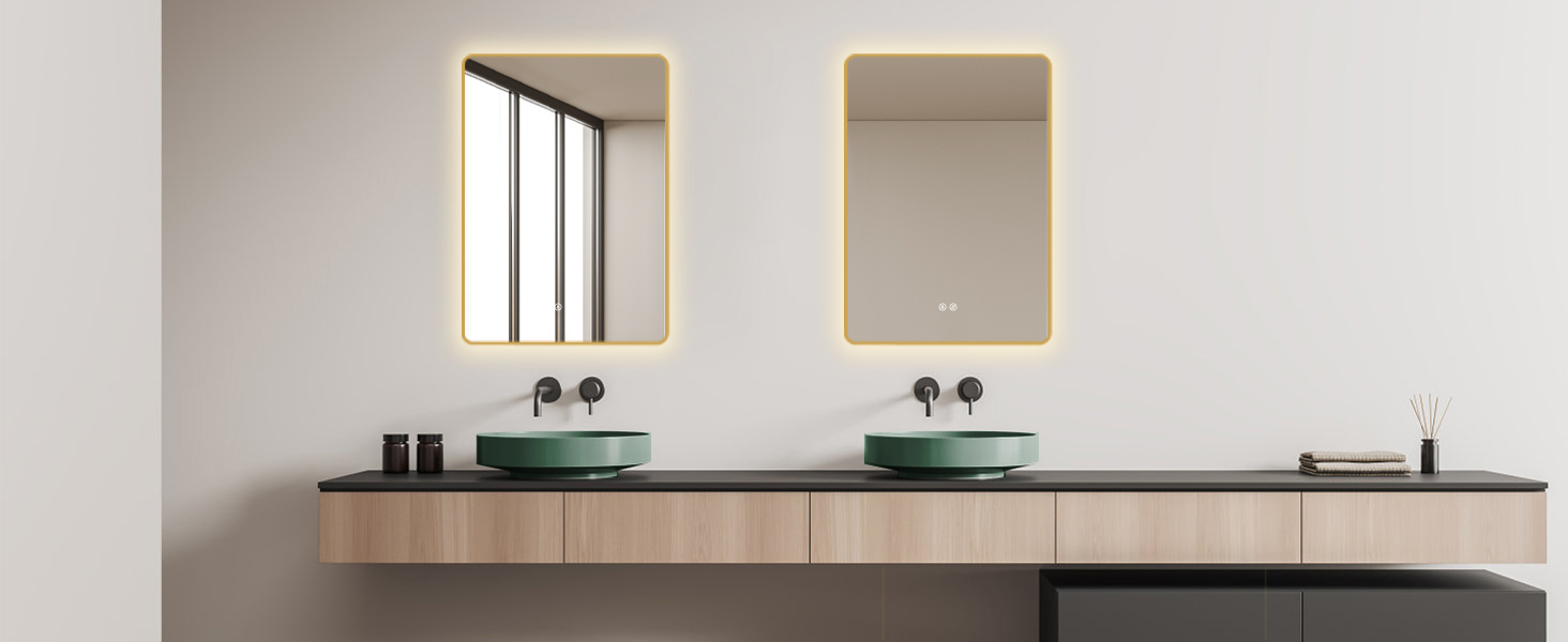 LED дзеркало для ванної кімнати HOKO Texas 60x80 см / 80x60 см з підсвічуванням, протитуманним покриттям та чорним металевим каркасом. Можливість встановлення вгору та вбік. Сенсорне керування + світло, регулювання кольору 2700-6500K (тепле, холодне, нейтральне біле світло). З покриттям Anti-Fog (80 см x 60 см)