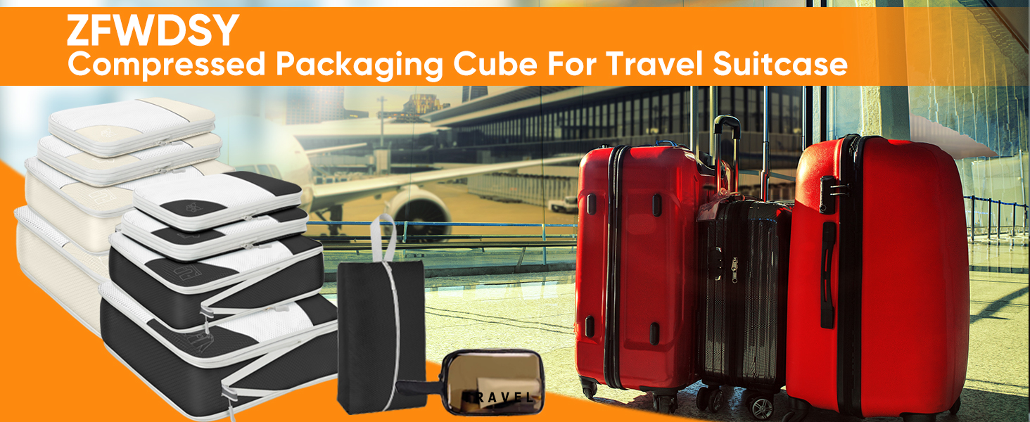 Набір компресійних органайзерів для подорожей Packwürfel, 10 предметів, водонепроникні сумки для одягу та речей у валізу, бежевий та чорний