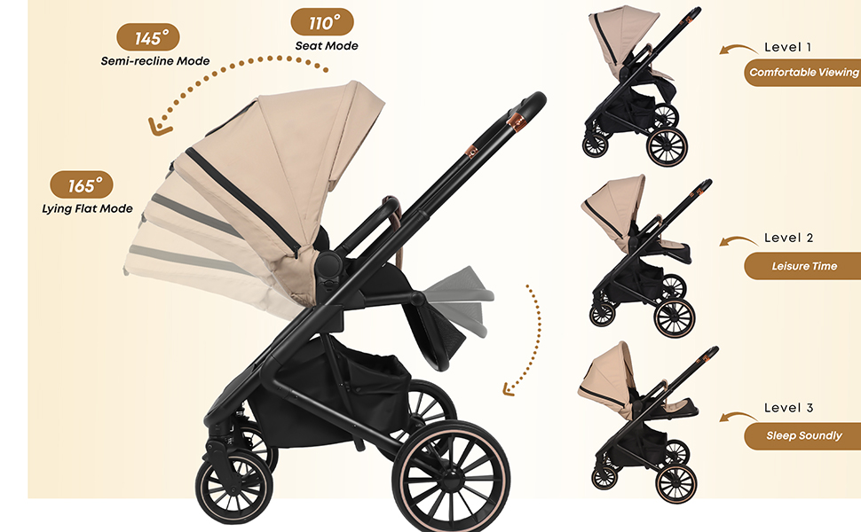 Дитяча коляска 2-в-1 BabyVoyage з люлькою та прогулянковим блоком, поворотні колеса 360°, амортизація, регульована ручка, складана, колір зелений (хакі)