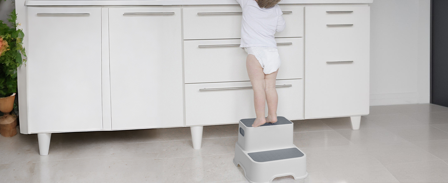 Унітаз дитячий з драбинкою та підставкою Deanic (Сірий) для дітей від 1 до 6 років + 2 подушки та щітка