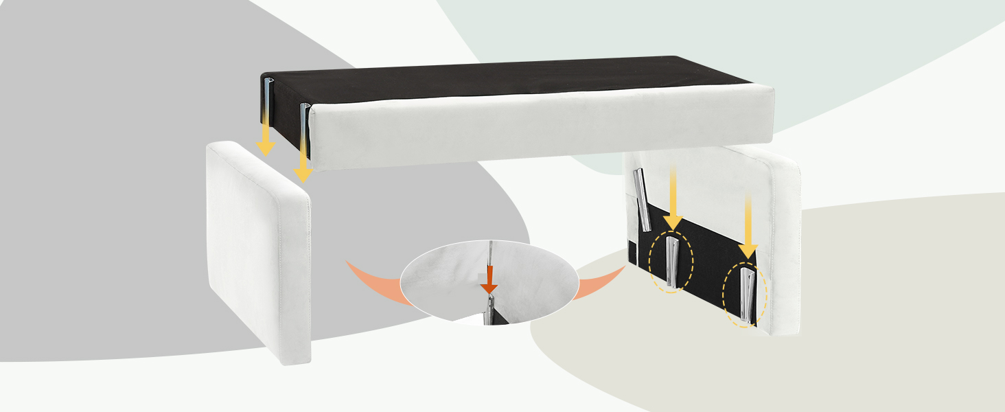 Диван Vesgantti 2-місний, 121 см, сучасний, з 2 подушками, білий, для вітальні/квартири/офісу