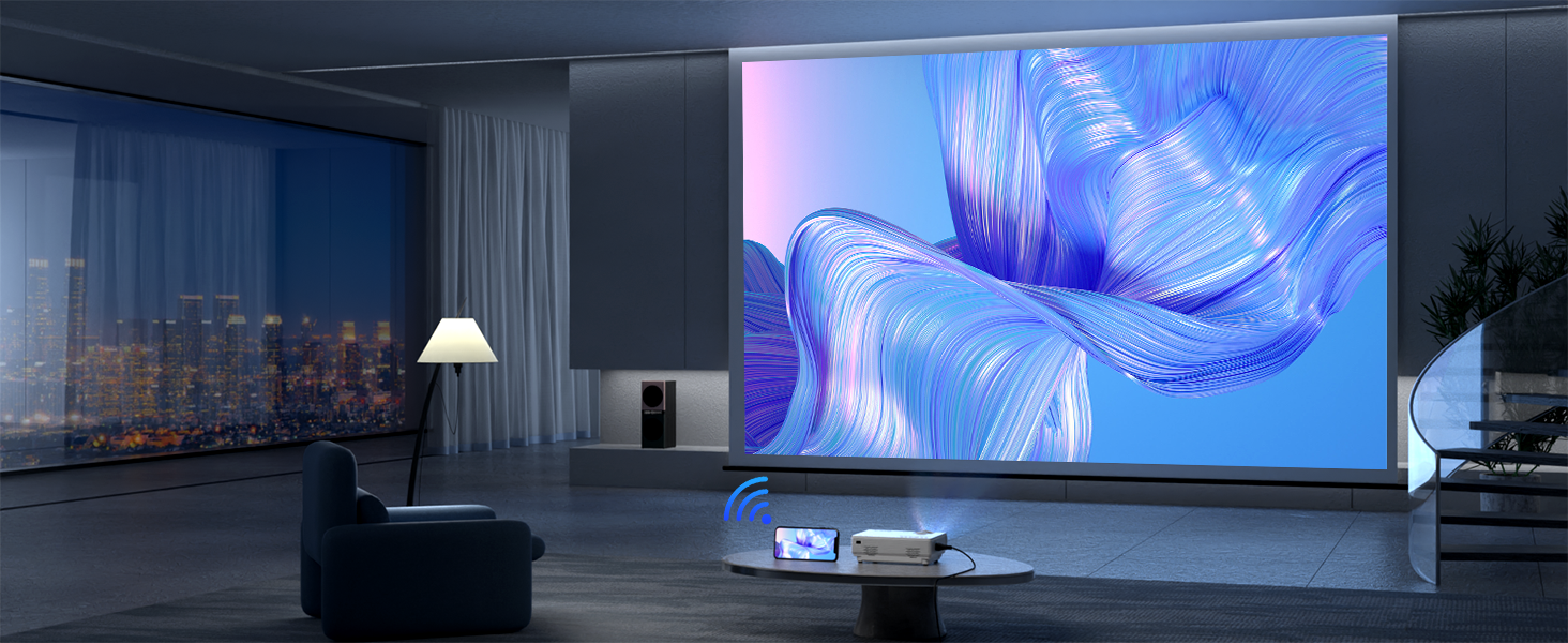 Міні проектор XuanPad A--19000L: WiFi, Bluetooth, 19000 люмен, 1080P HD, для домашнього кінотеатру, сумісний з TV Stick, HDMI, USB, AV, Laptop, iPhone, Android