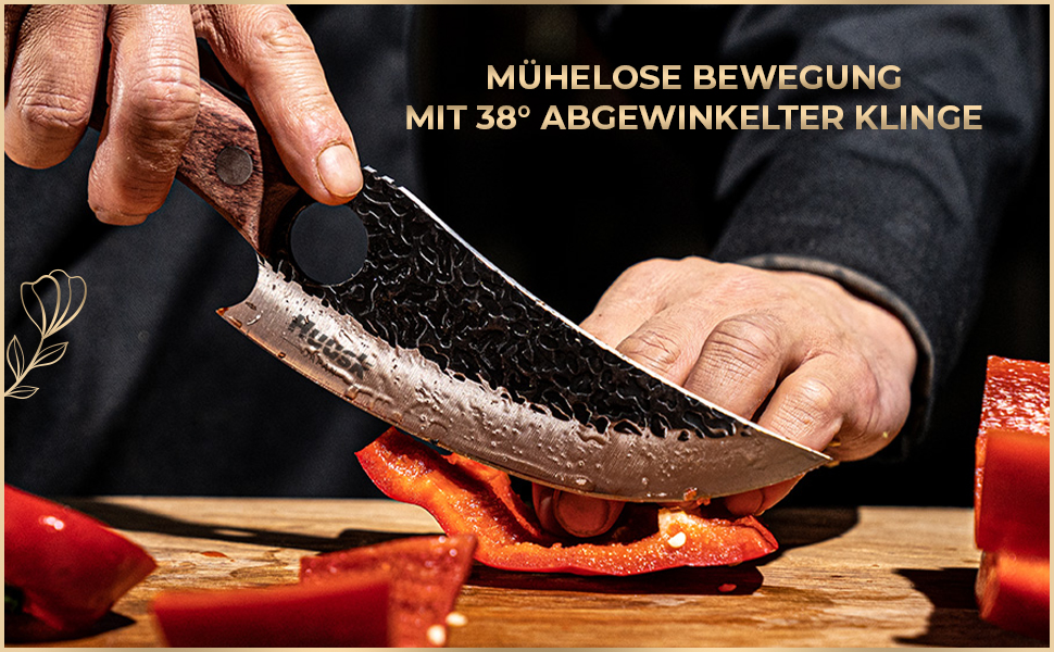 Японський ніж Huusk Kochmesser: професійний кухонний ніж для нарізки та подрібнення, оригінальна японська сталь, висока гострота