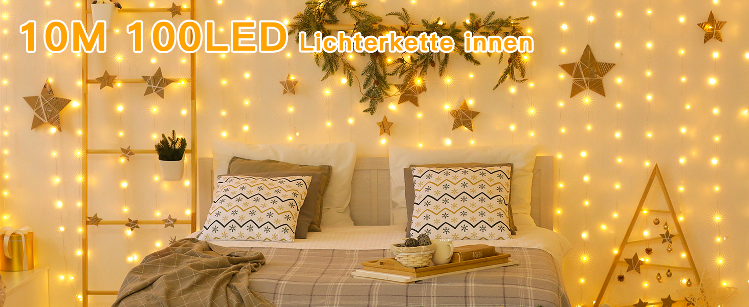 Світлодіодна гірлянда Ollny 500 LED (10м), водонепроникна IP44 для вулиці та дому, з вилкою