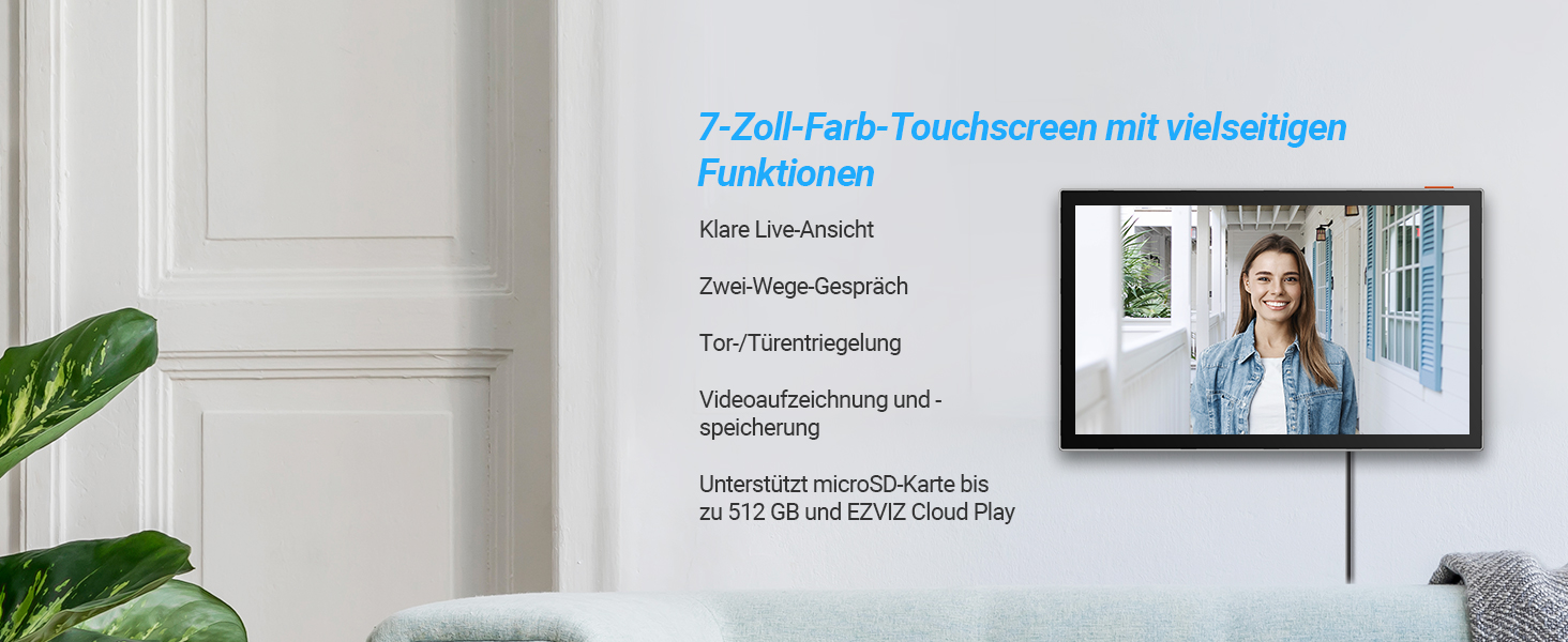 Відеодомофон EZVIZ CP5 сірий: WiFi, 7