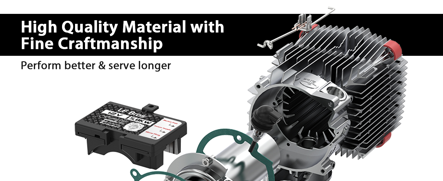 Дизельний опалювач LF Bros 5 кВт -12V/24V/220-240V з дистанційним керуванням та LCD-дисплеєм для гаража, майстерні, кемпінгу, автодому (білий)