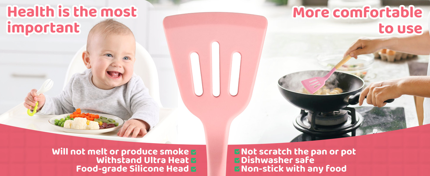 Набір кухонних аксесуарів 37 шт. з силікону, рожевий. Набір кухонних помічників, стійкий до високих температур, придатний для миття в посудомийній машині, з антипригарним покриттям