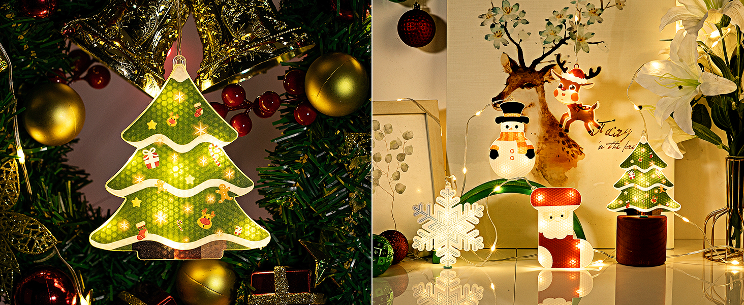 Льоново-новорічна світлодіодна штора-гірлянда Bloomwin з 3D-мотивами, 120 LED, 8 режимів, USB, тепле біле світло, для прикраси вікон та інтер'єру