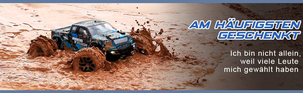 Радіокерований монстр-трак HAIBOXING 1/18 4WD 36 км/год, водонепроникний, 2.4 GHz, RTR з акумулятором 7.4V для дітей та дорослих