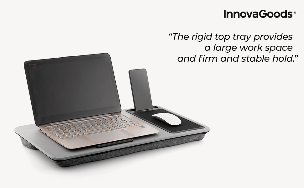 Столик для ноутбука InnovaGoods Deskion з XL-подушкою, зручний та ергономічний для роботи та навчання вдома та в офісі