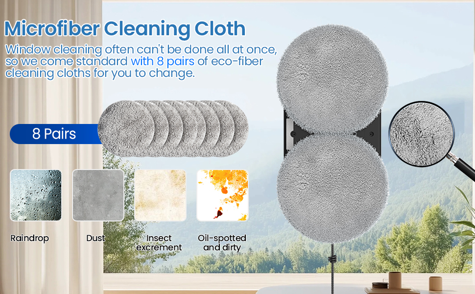 Робот для миття вікон Oamger 5600Pa з подвійним розпиленням, пультом керування та системою розумної навігації | Для внутрішніх та зовнішніх вікон