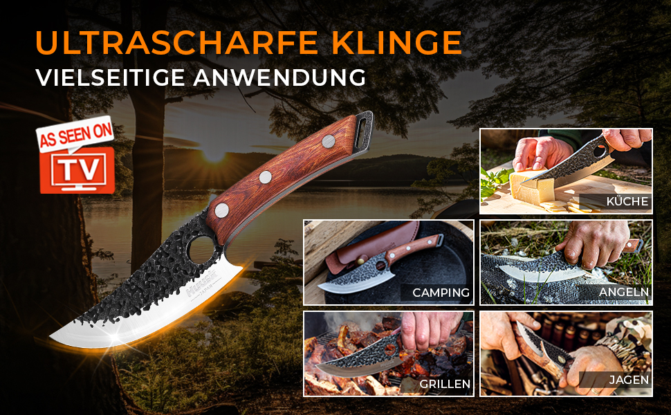 Японський ніж Huusk Kochmesser: професійний кухонний ніж для нарізки та подрібнення, оригінальна японська сталь, висока гострота